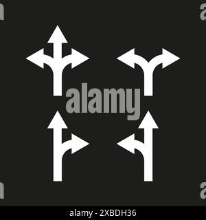 Multiple arrow icons. Black and white. Circular vector design ...