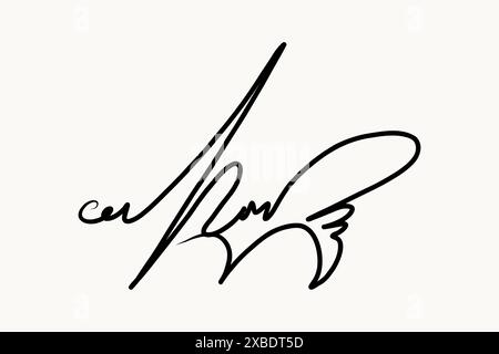 Fake hand drawn autograph. Handwritten signature for sign papers and documents. Vector illustration Stock Vector