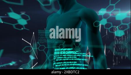 Image of scientific data processing and human body Stock Photo