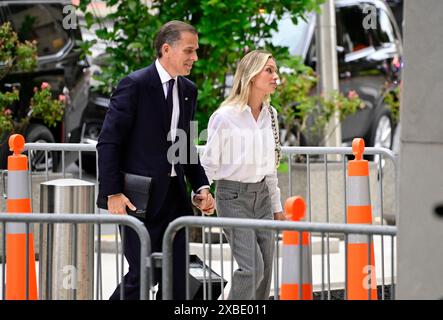 Wilmington, United States Of America. 11th June, 2024. Hunter Biden and Melissa Cohen Biden arrive at the J. Caleb Boggs Federal Building in Wilmington, Delaware for the seventh day of his trial on allegedly illegally possessing a handgun and lying about his drug use when he purchased the weapon in 2018, on Tuesday, June 11, 2024.Credit: Ron Sachs/CNP/Sipa USA for NY Post Credit: Sipa USA/Alamy Live News Stock Photo