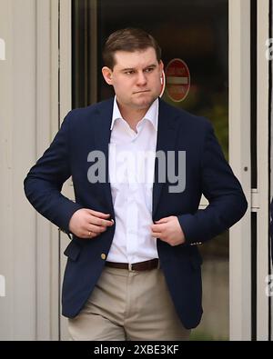 Garrett Ziegler, who authored the Report on the Hunter Biden Laptop, departs the J. Caleb Boggs Federal Building in Wilmington, Delaware during day five of Hunter Bidens trial on allegedly illegally possessing a handgun and lying about his drug use when he purchased the weapon in 2018, on Friday, June 7, 2024. Credit: Saquan Stimpson/CNP for NY Post (RESTRICTION: NO Daily Mail. NO New York or New Jersey Newspapers or newspapers within a 75 mile radius of New York City.) Stock Photo