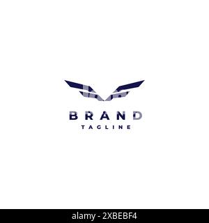 The Wings Symbol Of The Initials FF Logo Design. Initial Letter FF Shaped Bird Wings Logo Design Symbol. Stock Vector