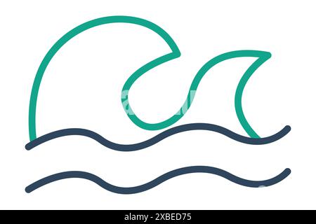 Wave icon. icon related to sea. line icon style. water elements vector illustration Stock Vector