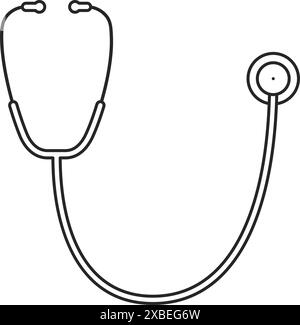 Stethoscope for doctor or nurse in a U-shape as an outline vector icon Stock Vector