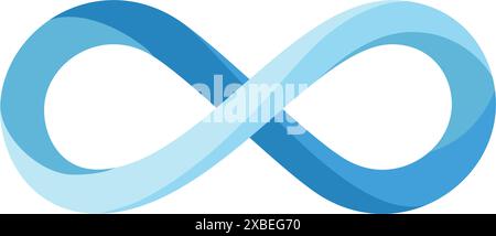 Blue infinity symbol for autism awareness concept in 3D vector Stock Vector
