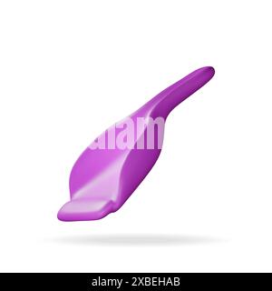 3d purple dustpan icon isolated on white Stock Vector