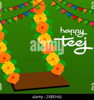 illustration design for celebrate teej india festival Stock Vector