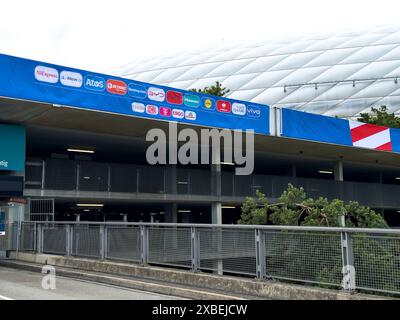 Munich, Germany. 11th June, 2024. Allianz Arena before the start of the Football UEFA European Championships 2024 in Germany, Season 2023/2024, on June 12, 2024 in Munich, Germany. Photographer: ddp images/star-images Credit: ddp media GmbH/Alamy Live News Stock Photo