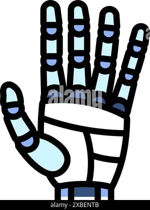palm robot hand gesture color icon vector illustration Stock Vector ...