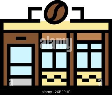 coffeehouse street cafe color icon vector. coffeehouse street cafe sign ...