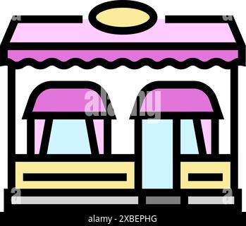 patisserie street cafe color icon vector illustration Stock Vector ...