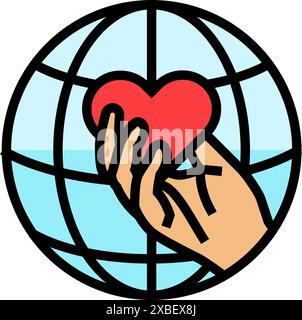 eradication of poverty international day color icon vector illustration Stock Vector