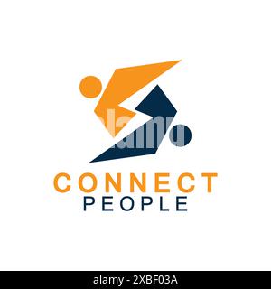 People Connect logo design template. connection logo for business Stock Vector