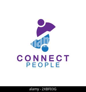 People Connect logo design template. connection logo for business Stock Vector