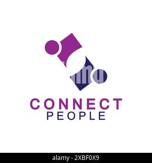 People Connect logo design template. connection logo for business Stock Vector