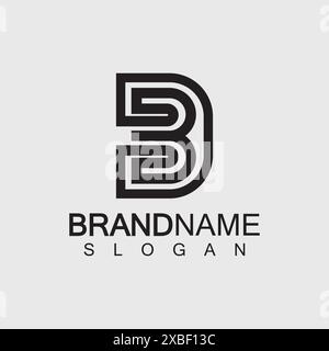 Abstract letter BD or DB logo design template - vector. Stock Vector