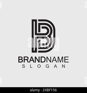 Abstract letter BD or DB logo design template - vector. Stock Vector