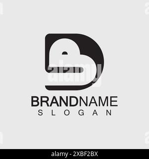 Abstract letter BD or DB logo design template - vector. Stock Vector