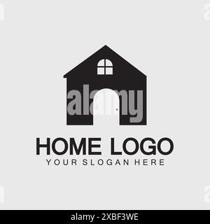 Home logo icon vector illustration design template.Home and house logo design vector, logo , architecture and building, design property , stay at home Stock Vector