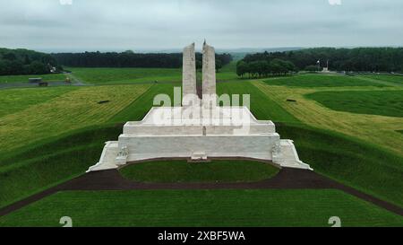 drone photo Canadian National Vimy Memorial France Europe Stock Photo