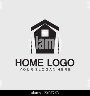 Home logo icon vector illustration design template.Home and house logo design vector, logo , architecture and building, design property , stay at home Stock Vector