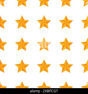 Seamless Pattern with Yellow Star with Shadow.  Vector illustration Stock Vector