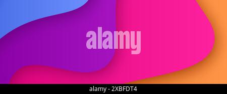 Abstract  Background with Colorful Paper Cut shapes banner design. Vector illustration. Stock Vector