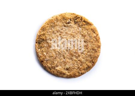 Healthy oatmeal cookies isolated on white background Stock Photo
