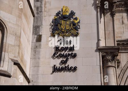London, UK. 12th June 2024. Exterior view of the Royal Courts of Justice. Credit: Vuk Valcic/Alamy Live News Stock Photo