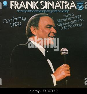 Vintage vinyl record cover. Frank Sinatra-One for my baby 1958 Stock Photo