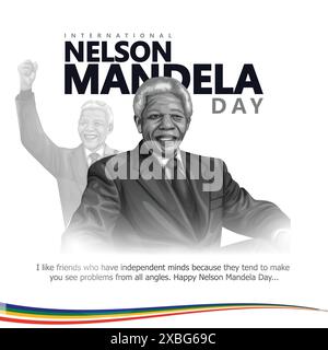 happy Nelson Mandela International Day 18th July abstract Vector illustration design Stock Vector