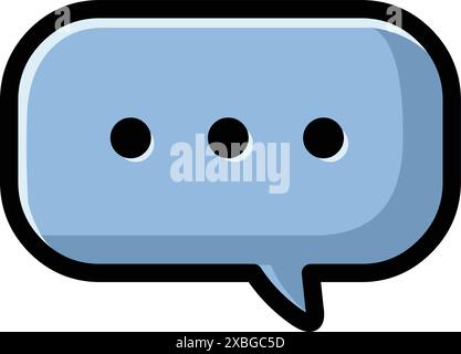 An ellipsis or a three-dot icon in a blue speech bubble Stock Vector