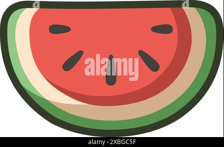 Cute icon of a watermelon slice Stock Vector