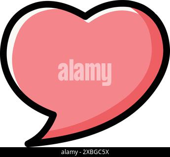 Icon of a heart-shaped speech bubble Stock Vector