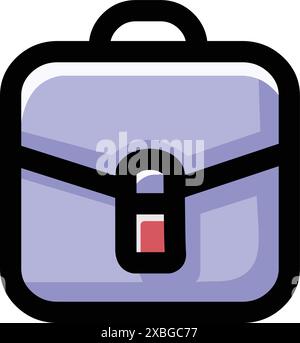 Icon of a purple suitcase or briefcase Stock Vector