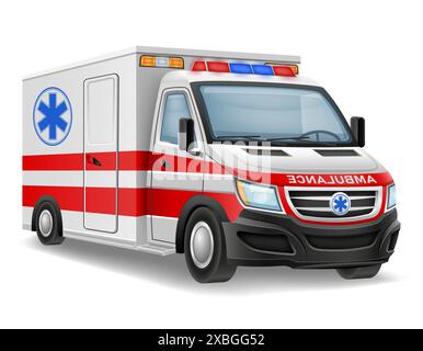 ambulance automobile car medical vehicle vector illustration isolated on white background Stock Vector