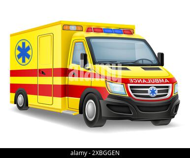 ambulance automobile car medical vehicle vector illustration isolated on white background Stock Vector