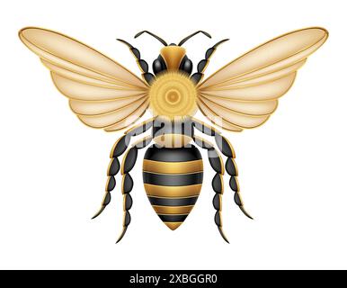 bee insects wildlife animals vector illustration isolated on white background Stock Vector