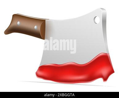 butcher chef knife for cutting meat vector illustration isolated on white background Stock Vector