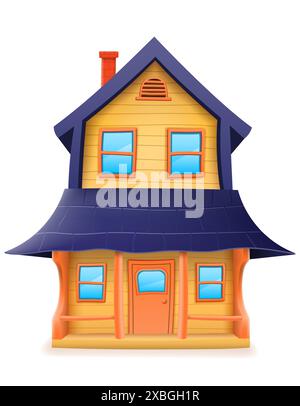 casual style house private building real estate vector illustration isolated on white background Stock Vector