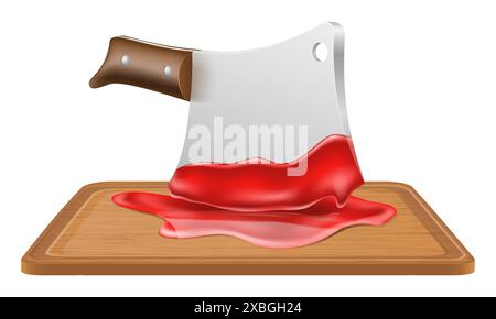 butcher chef knife for cutting meat vector illustration isolated on white background Stock Vector