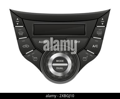 car climate control panel vector illustration isolated on white background Stock Vector