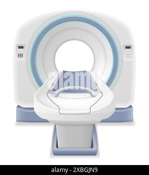 ct mri scanner machine for medical research and disease detection vector illustration isolated on white background Stock Vector