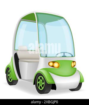 ecological city car powered by electric energy vector illustration isolated on white background Stock Vector