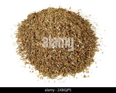 Dried Cistus Leaf Tea isolated on white Background Stock Photo