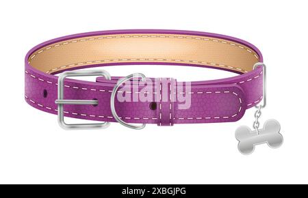 dog leather collar vector illustration isolated on white background Stock Vector