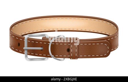 dog leather collar vector illustration isolated on white background Stock Vector
