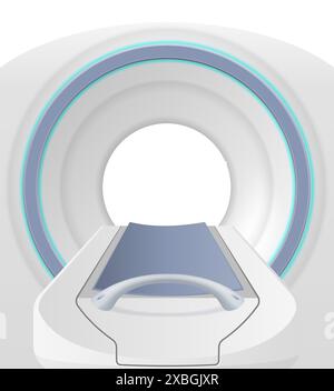 ct mri scanner machine for medical research and disease detection vector illustration isolated on white background Stock Vector