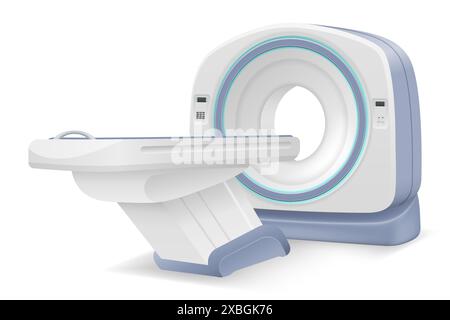 ct mri scanner machine for medical research and disease detection vector illustration isolated on white background Stock Vector