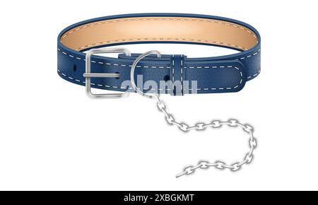 dog leather collar vector illustration isolated on white background Stock Vector